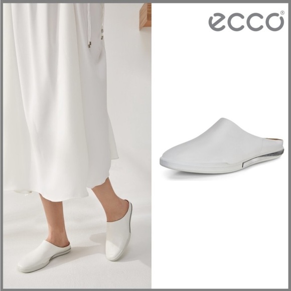 ECCO genuine white leather mules - Picture 2 of 12